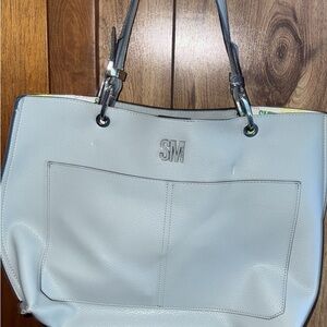 Steve Madden Gray Leather Tote Bag with Structured Design
